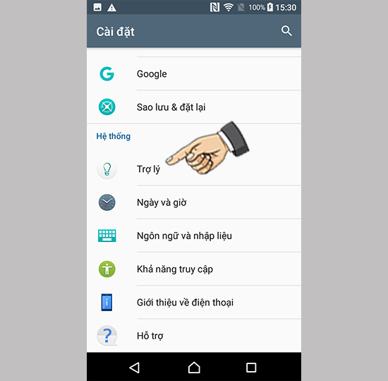 ​Vào cài đặt Xperia Actions